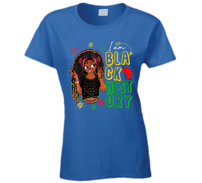 I Am Black History Black Girl Peace Culture Ladies T Shirt