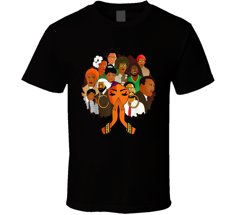 Black Woman Prayers Afro Civil Rights History Icons T Shirt