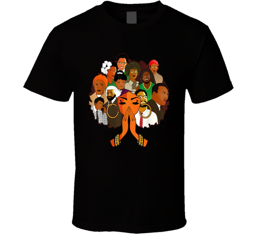 Black Woman Prayers Afro Civil Rights History Icons T Shirt