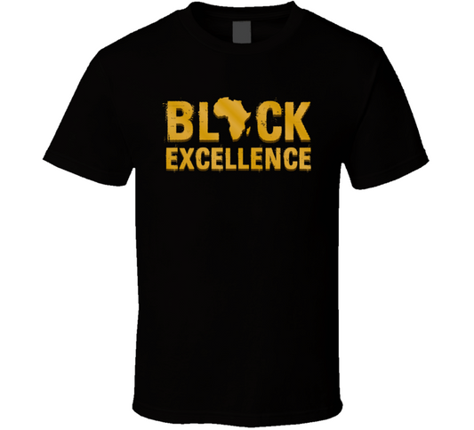 Black Excellence Africa Print Gold Culture T Shirt