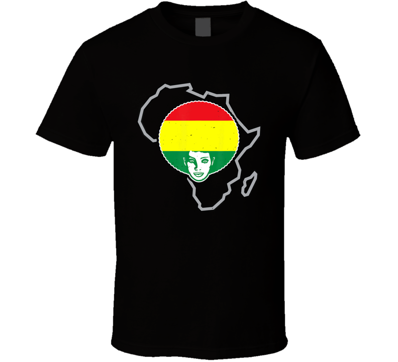 Africa Print Black Afro Red Yellow Green Culture T Shirt