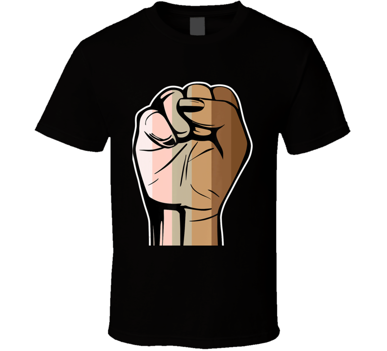 Shades Of Black Power Fist T Shirt