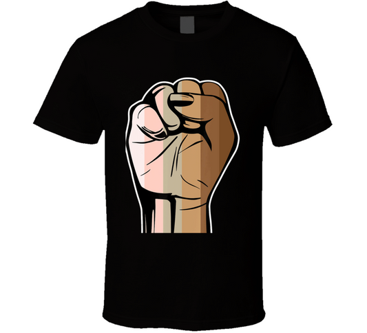 Shades Of Black Power Fist T Shirt