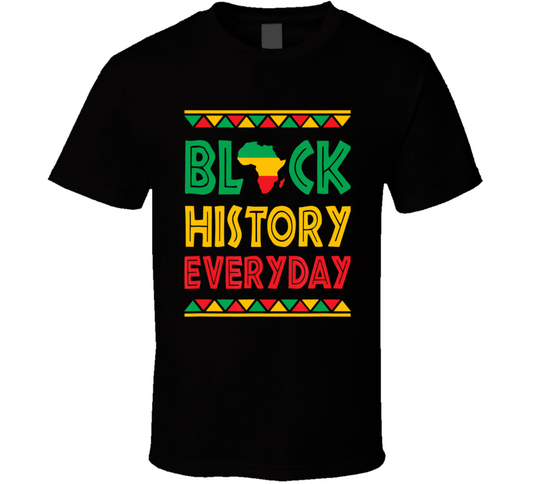 Black History Everyday African Print Celebration T Shirt