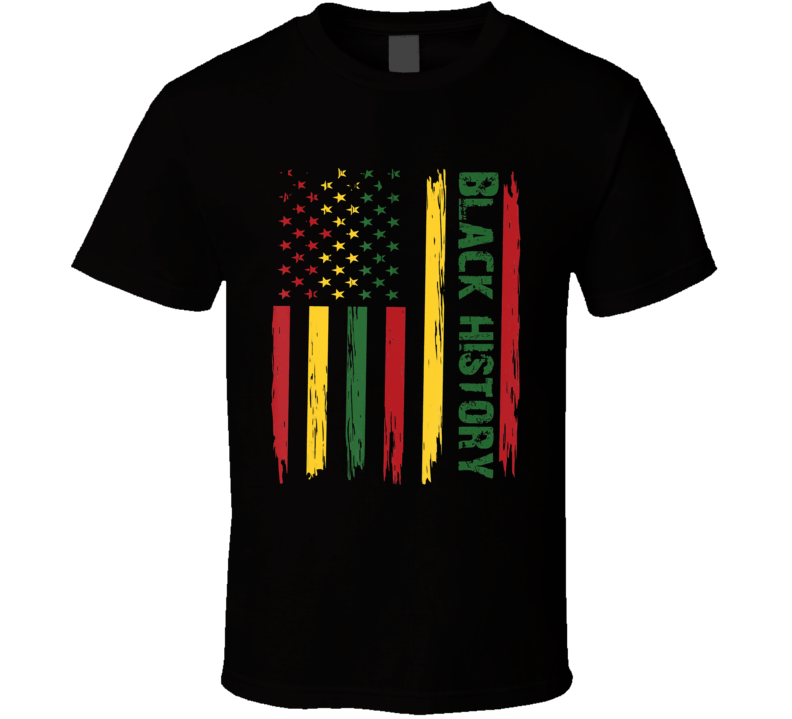 Black History United States Flag Colors Red Green Yellow T Shirt