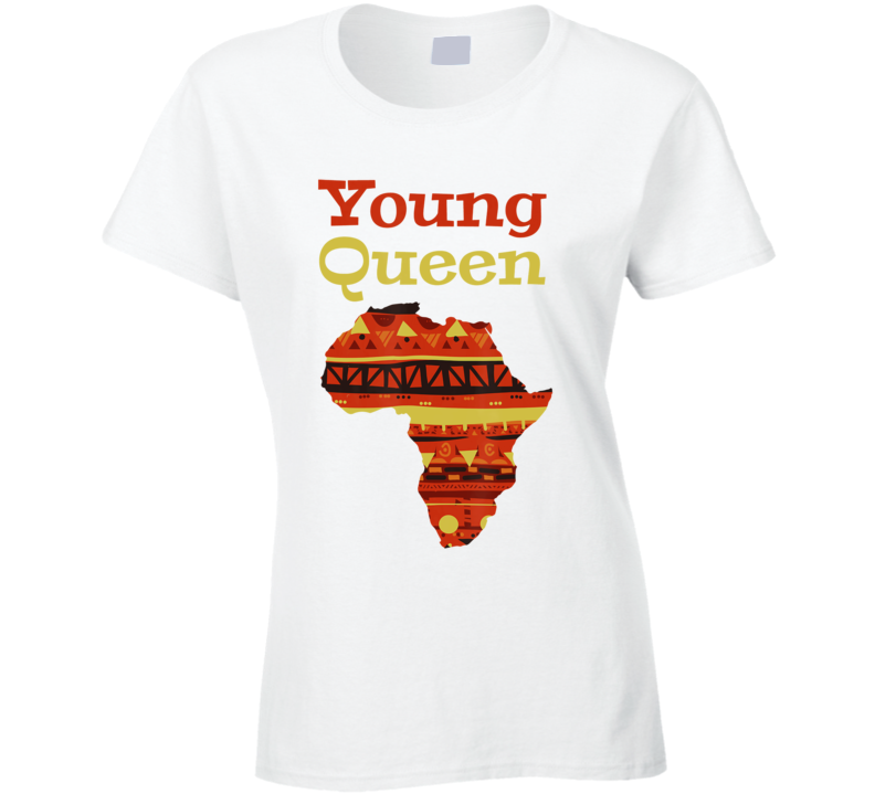 Young Black Queen African Print Design Culture Ladies T Shirt